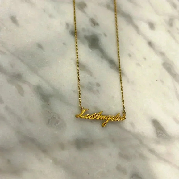 Los Angeles Necklace - (Not Real Gold) Bought this at Kitson for $65 - Picture 3 of 3